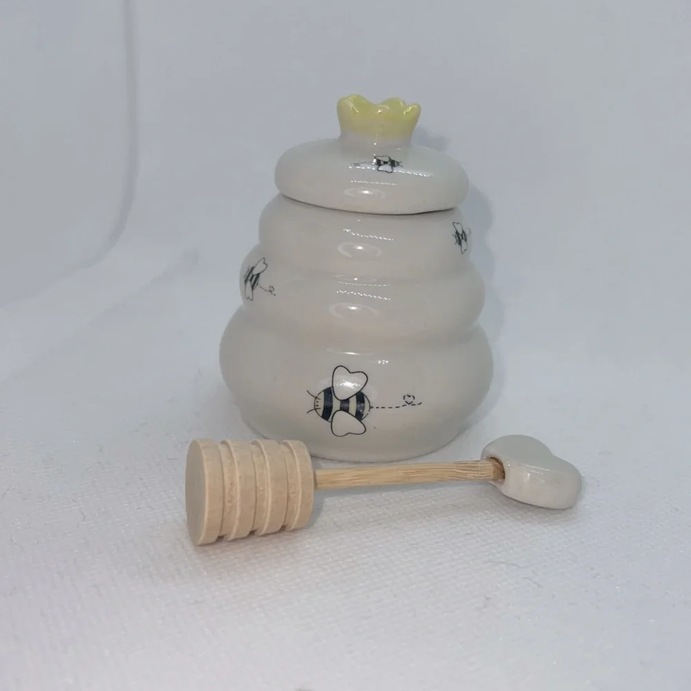 Meant to Bee Honey Pot w Black & Yellow Bees Never Used